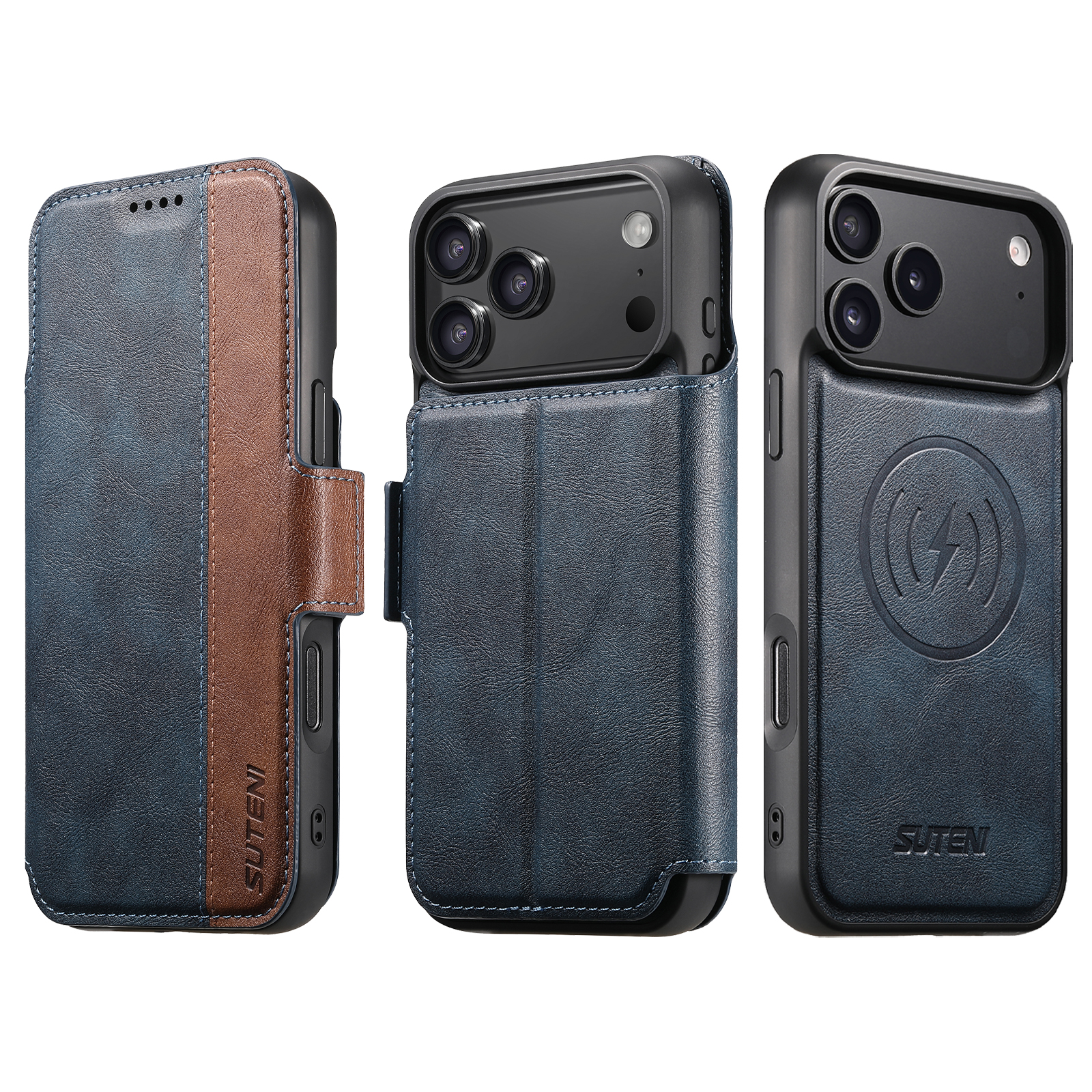 Magnetic Charging Stand - SUTENI Faux Leather Wireless Charging Card