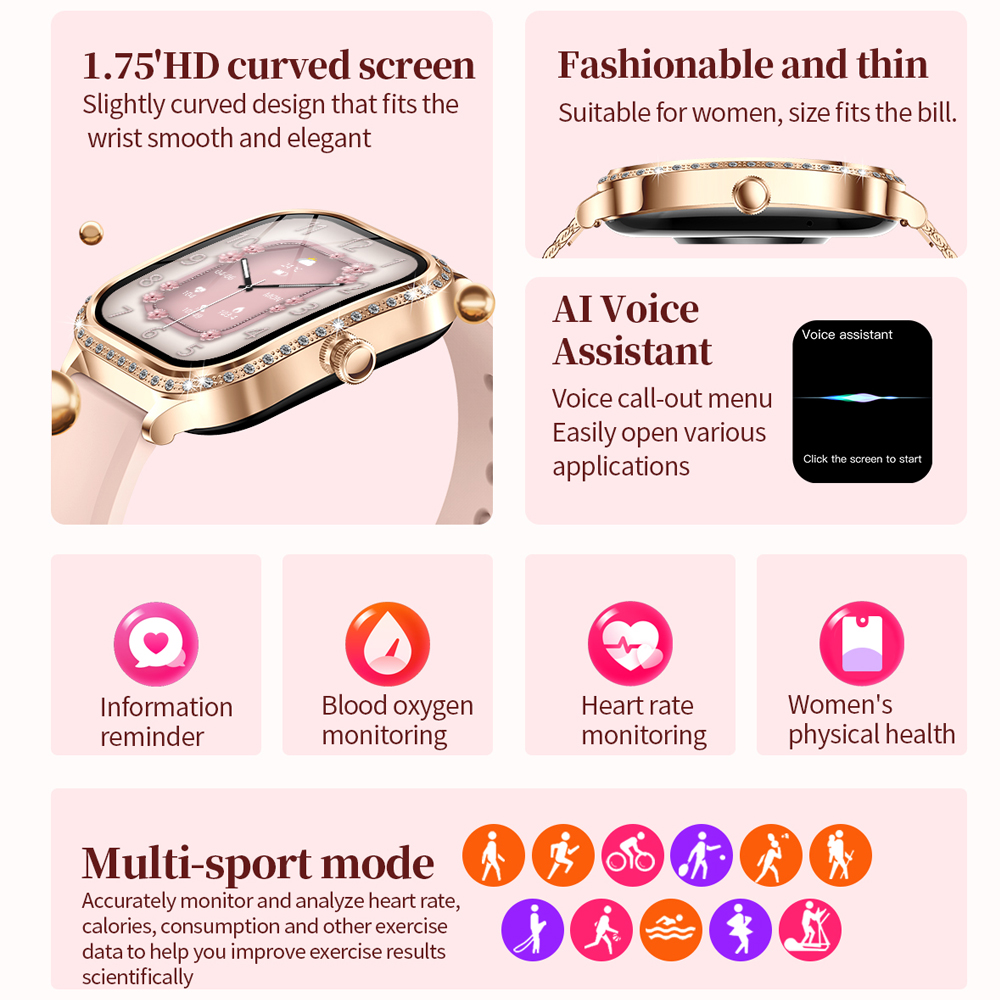 2026 New Fashion Women Diamond – Smartwatch Faces Bewertung und Preis