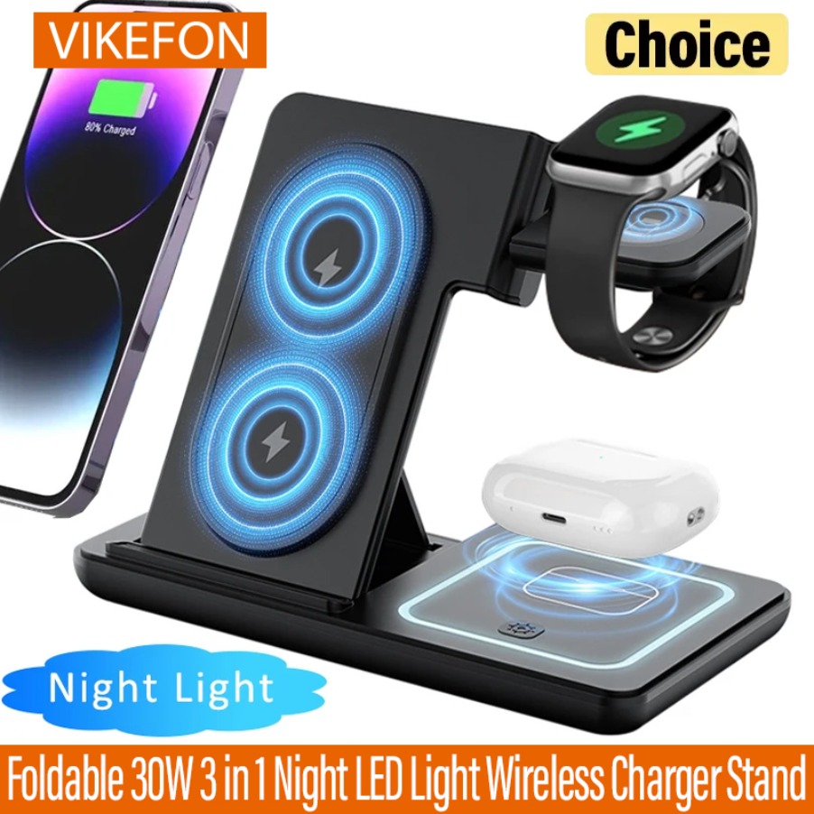3 in 1 Foldable Night LED Ligh – Wireless Charger Watch Bewertung und Preis