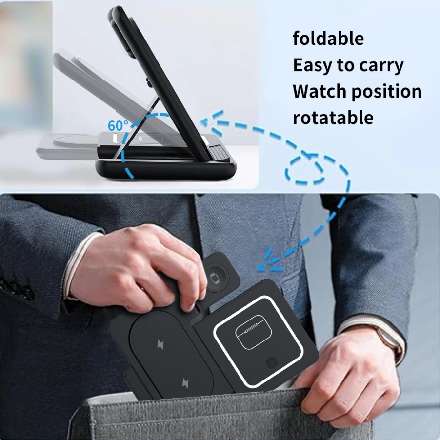 3 in 1 Foldable Night LED Ligh – Wireless Charger Watch Bewertung und Preis
