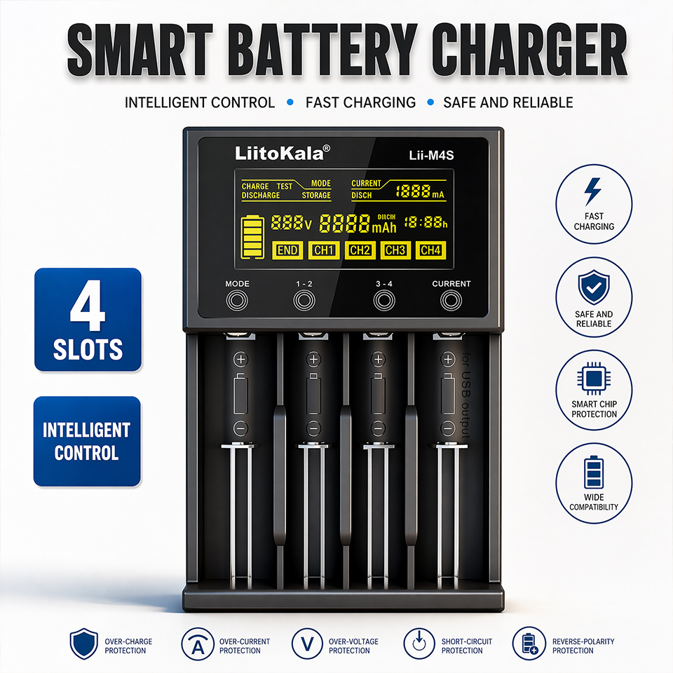 Lii-M4S Smart Touch 4-Slot Bat – Smart Accessories Bewertung und Preis