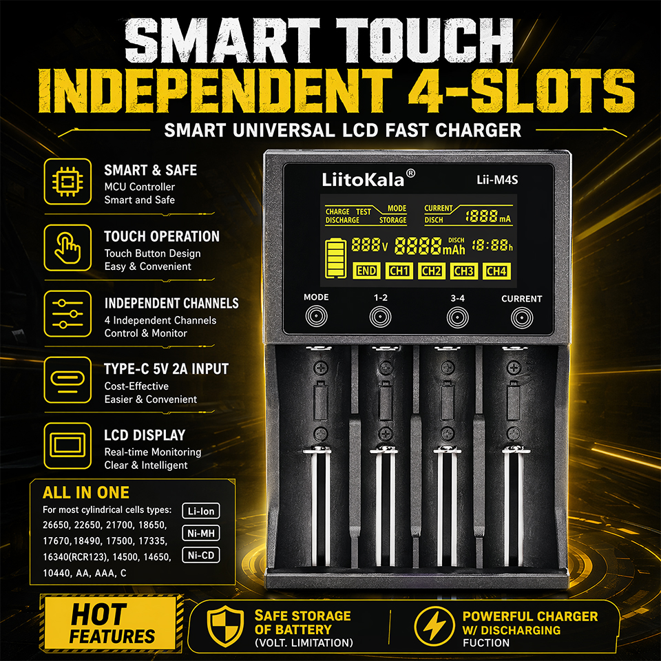 Lii-M4S Smart Touch 4-Slot Bat – Smart Accessories Bewertung und Preis