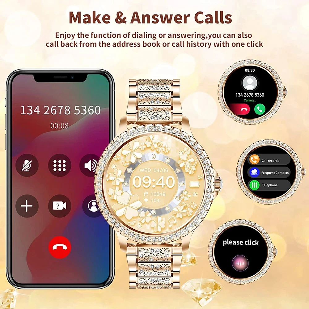 Fashion Luxury Gold Women Smar – Smartwatch Faces Bewertung und Preis