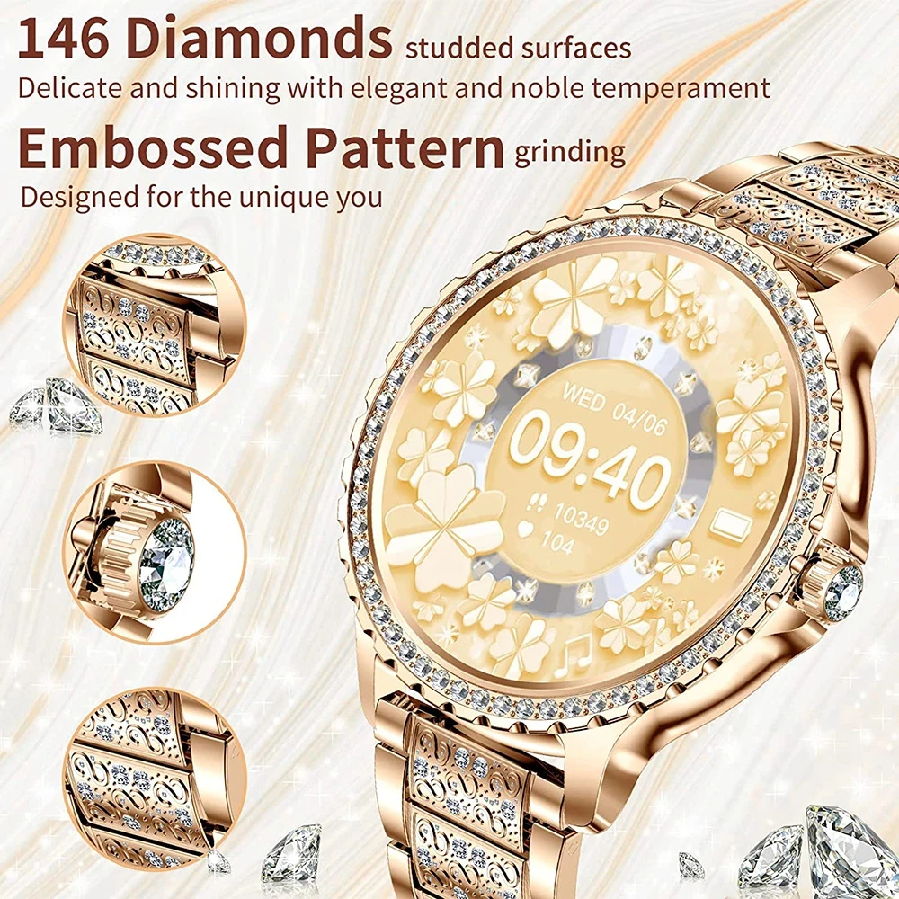 Fashion Luxury Gold Women Smar – Smartwatch Faces Bewertung und Preis